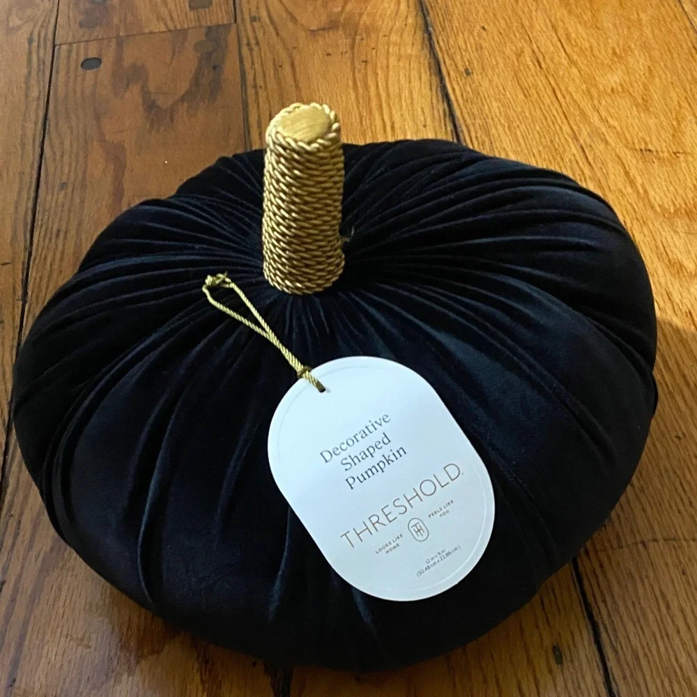 Threshold Elegant Black Pumpkin with Gold Accent